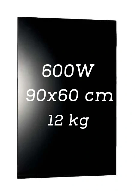 Skleněný infrapanel EXCELENT 600W - černý