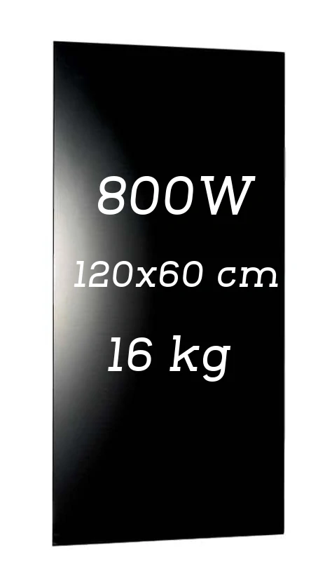 Skleněný infrapanel EXCELENT 800W - černý